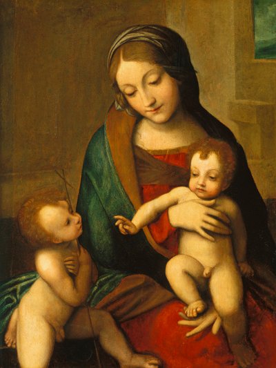 La Virgen y el Niño con el Infante San Juan, c. 1510 de Antonio da Correggio